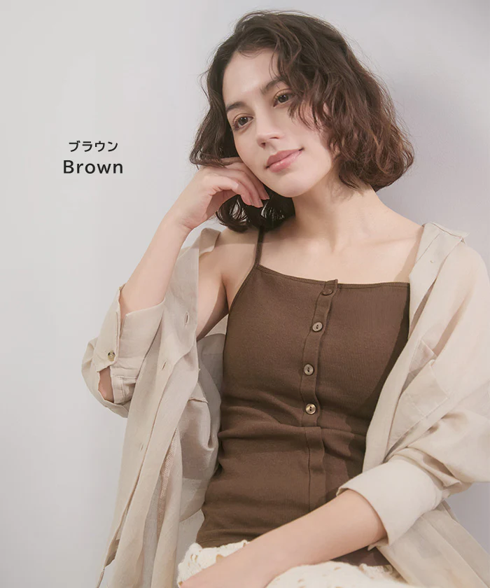 ブラトップ カップ付き カップ付きブラ カップ付きブラジャー ブラジャー ブラ カップ付きキャミソール カップ付きキャミ インナー 2WAY キャミ 大きいサイズ ノンワイヤー M L ベージュ ブラック ブラウン 黒 楽 涼しい 快適 ホールド力 春 夏 ESLIA エスリア - Image 22