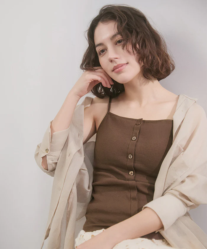 ブラトップ カップ付き カップ付きブラ カップ付きブラジャー ブラジャー ブラ カップ付きキャミソール カップ付きキャミ インナー 2WAY キャミ 大きいサイズ ノンワイヤー M L ベージュ ブラック ブラウン 黒 楽 涼しい 快適 ホールド力 春 夏 ESLIA エスリア - Image 28