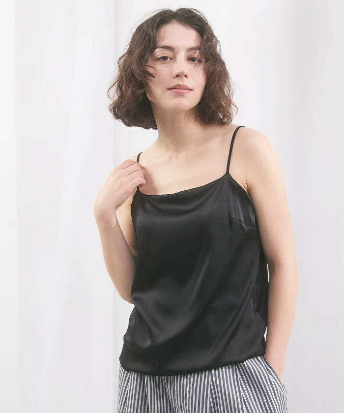 シルク ブラトップ カップ付き カップ付きブラ ブラジャー ブラ カップ付き キャミソール カップ付きキャミ インナー 2WAY キャミ 大きいサイズ レディース トップス ノンワイヤー M L ベージュ ブラック ブラウン 楽 涼しい 快適 ホールド力 春 夏 ESLIA エスリア - Image 27