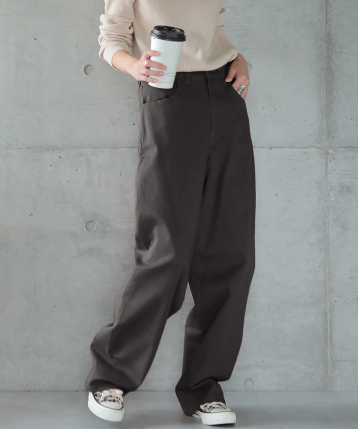 パンツ 「ルーズなゆる感」 ストレッチ ■一部7月中旬入荷 ストレートパンツ チノパン ワイドパンツ ワイド ボトムス レディース ロング カーゴ チノ チノパンツ カーゴパンツ 大きいサイズ ブラウン ゆったり ストレート 綿 ボーイフレンド 黒 白 春 夏 HUG.U - Image 26