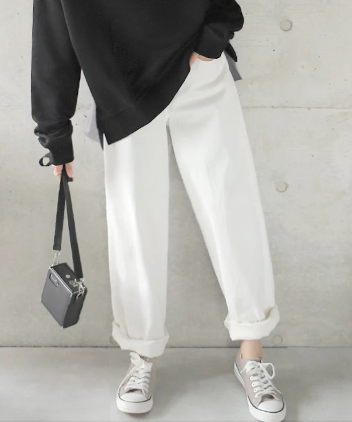 パンツ 「ルーズなゆる感」 ストレッチ ■一部7月中旬入荷 ストレートパンツ チノパン ワイドパンツ ワイド ボトムス レディース ロング カーゴ チノ チノパンツ カーゴパンツ 大きいサイズ ブラウン ゆったり ストレート 綿 ボーイフレンド 黒 白 春 夏 HUG.U - Image 31