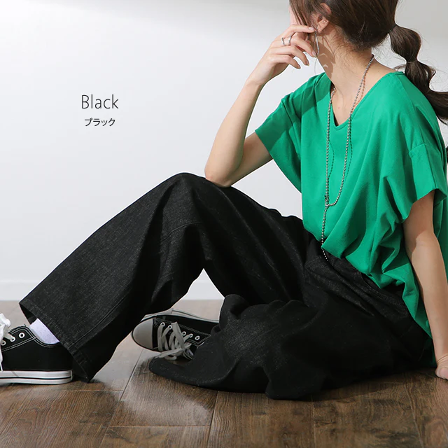 「ダボ×スッキリ」デニム パンツ レディース ■一部7月下旬入荷 ストレートパンツ ジーンズ ボトムス ゆったり ワイドパンツ ボーイフレンドデニム ボーイフレンド ストレート ワイド ロング ズボン デニムパンツ ボトム 体型カバー 大きいサイズ 春 夏 HUG.U - Image 11