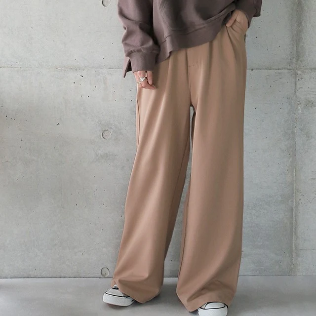 「実力派の本命パンツ」 パンツ タックパンツ ワイドパンツ ワイド レディース フレア きれいめ ゴム ウエストゴム きれいめ オフィスカジュアル 無地 シンプル ロング ボトムス 黒 グレー ベージュ 大きいサイズ 春 夏 HUG.U - Image 26