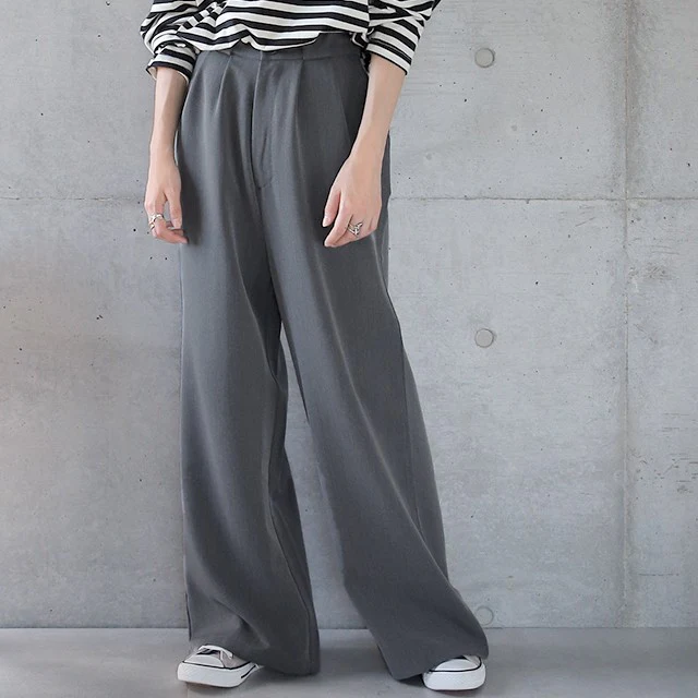 「実力派の本命パンツ」 パンツ タックパンツ ワイドパンツ ワイド レディース フレア きれいめ ゴム ウエストゴム きれいめ オフィスカジュアル 無地 シンプル ロング ボトムス 黒 グレー ベージュ 大きいサイズ 春 夏 HUG.U - Image 33