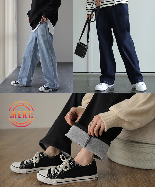 「新 感 覚」穿いていて疲れない デニム 微起毛 パンツ デニムパンツ レディース ワイドパンツ ワイド 大きいサイズ ジーンズ ジーパン ボトム 体型カバー ボトムス ストレート ゆったり ハイウエスト ゴム ストレッチ ハイライズ 春 夏 HUG.U - Image 24