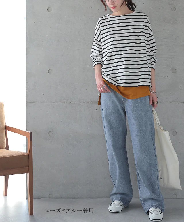「新 感 覚」穿いていて疲れない デニム 微起毛 パンツ デニムパンツ レディース ワイドパンツ ワイド 大きいサイズ ジーンズ ジーパン ボトム 体型カバー ボトムス ストレート ゆったり ハイウエスト ゴム ストレッチ ハイライズ 春 夏 HUG.U - Image 27