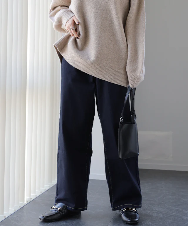 「新 感 覚」穿いていて疲れない デニム 微起毛 パンツ デニムパンツ レディース ワイドパンツ ワイド 大きいサイズ ジーンズ ジーパン ボトム 体型カバー ボトムス ストレート ゆったり ハイウエスト ゴム ストレッチ ハイライズ 春 夏 HUG.U - Image 6
