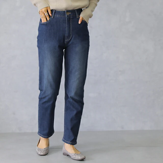 抗菌 テーパード デニム パンツ ボトムス レディース デニムパンツ 体型カバー テーパード テーパードパンツ ズボン ジーンズ ゴム アンクルパンツ ストレート ハイウエスト スキニー ゴム 大きいサイズ 小さいサイズ ボトム 防臭 脚長 春 夏 HUG.U - Image 12