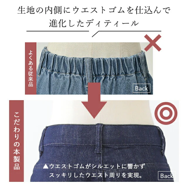 抗菌 テーパード デニム パンツ ボトムス レディース デニムパンツ 体型カバー テーパード テーパードパンツ ズボン ジーンズ ゴム アンクルパンツ ストレート ハイウエスト スキニー ゴム 大きいサイズ 小さいサイズ ボトム 防臭 脚長 春 夏 HUG.U - Image 6