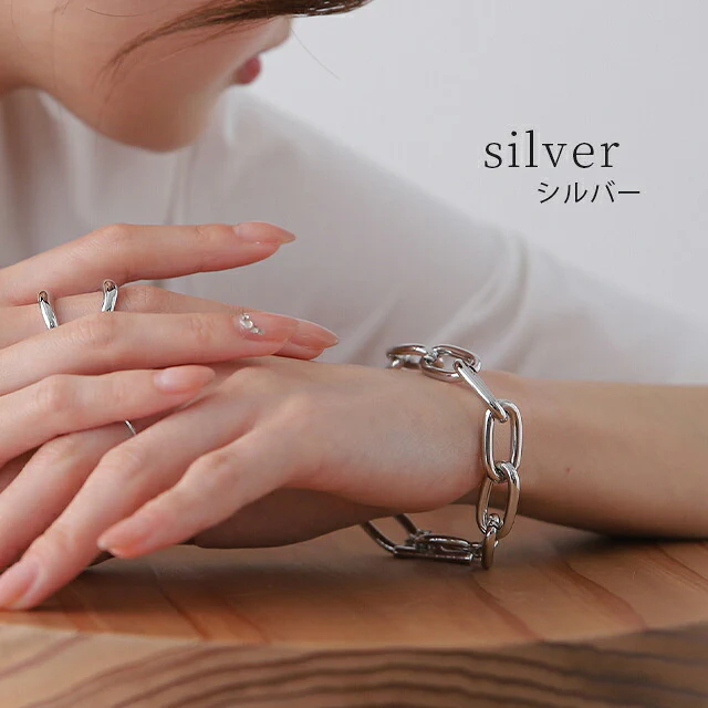 マンテルバー 「チェーンブレスレット」 レディース アクセサリー アクセ ブレスレット ブレス gold silver ゴールド シルバー メタル バングル シンプル 大きめ 大きい きれいめ チェーンブレス チェーン ジュエリー 女性 金 銀 ギフト トレンド 春 夏 メール便 - Image 6