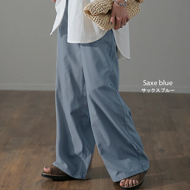 【夏セール】 パンツ「ゆる リネン」ナチュラル 麻 ゆる ゆったり ワイドパンツ レディース パンツ リネンパンツ リネン ワイド フレアパンツ ボトムス ロング ズボン ガウチョ ウェストリボン ロングパンツ 大きいサイズ ゴム 体型カバー 黒 白 ベージュ 春 夏 HUG.U - Image 10