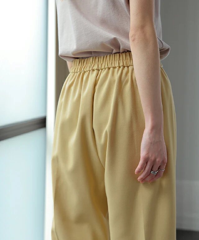 パンツ「ゆったり きれい見え」 テーパードパンツ ストレートパンツ レディース ボトムス ゆったり スラックス カラーパンツ ゴム きれいめ ロング ワイド テーパード ストレート リネン ズボン 大きいサイズ 黒 イエロー イージーパンツ 春 夏 HUG.U メール便 - Image 15