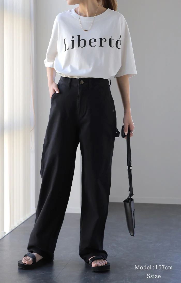 【特別価格】 パンツ 『 便利ポケット 』 ペインターパンツ レディース レディースパンツ ハイウエスト ストレート ストレートパンツ 大きいサイズ ボトムス チノ チノパン 体型カバー ロング 長 ズボン 黒 カーゴパンツ 綿 コットン ゴム ゆったり 春 夏 HUG.U - Image 3