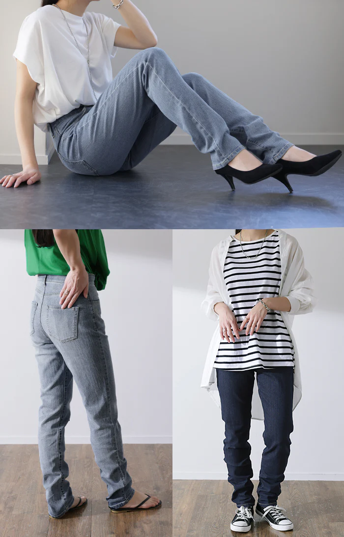 新・ゆるフィット「新 感 覚」くしゅ スキニー デニム レディース パンツ レギンスパンツ レギパン スキニーパンツ ジーパン ストレッチ ジーンズ ズボン ずぼん ボトムス ゴム ボトム 美脚 脚長 大きいサイズ チノ 仕事 春 夏 HUG.U - Image 24