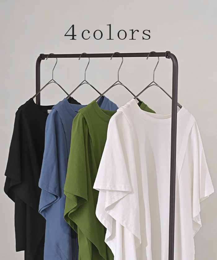 ガシッと『 二の腕削る。』 ノースリーブ Tシャツ 体型カバー トップス 二の腕カバー フレアスリーブ レディース ティーシャツ チュニック ビッグ プラスサイズ 半袖 おしゃれ 大きいサイズ ゆったり 厚手 お尻が隠れる 白 カーキ 春 夏 HUG.U - Image 10
