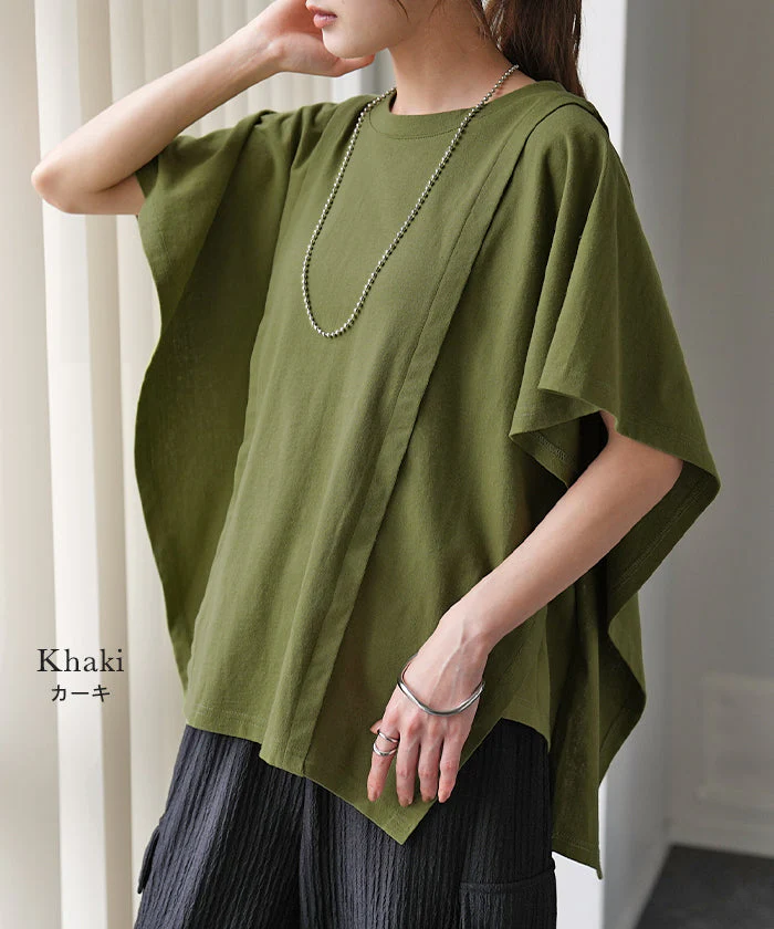 【売り尽くし】ガシッと『 二の腕削る。』 ノースリーブ Tシャツ 体型カバー トップス 二の腕カバー フレアスリーブ レディース ティーシャツ チュニック ビッグ プラスサイズ 半袖 おしゃれ 大きいサイズ ゆったり 厚手 お尻が隠れる 白 カーキ 春 夏 HUG.U - Image 111