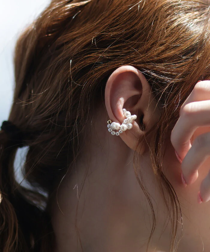 パール イヤーカフ ピアス 風 アクセサリー ノンホール ゴールド イヤカフ ゴールドアクセサリー 軟骨 カーブ ウェーブ アクセ ワイヤー レディース 上品 高級感 大ぶり 変形 片耳用 つぶつぶ おしゃれ 大きめ エレガント パーティー 大人 春 夏 HUG.U メール便 - Image 11