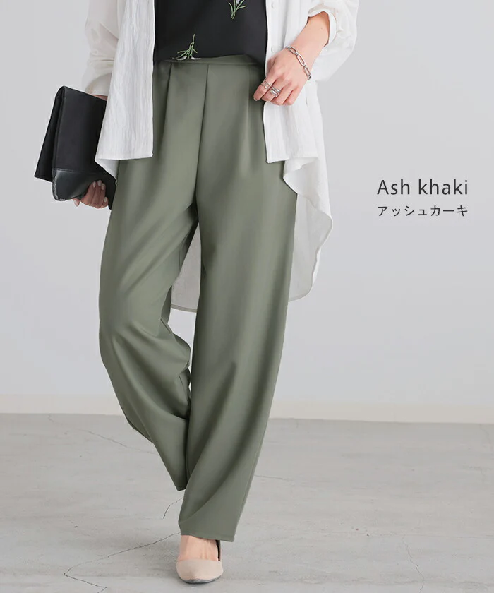 「気になる太もも。」 ゆったり カバー タックパンツ パンツ カーブパンツ ワイドパンツ サーカスパンツ ワイド レディース スラックス テーパード ジョガーパンツ テーパードパンツ ボトムス ロング ボトム 体型カバー ブラック 春 夏 HUG.U メール便 - Image 12