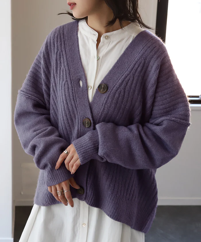 ほっこり。「すっきり丈感」 ニット カーディガン 体型カバー レディース セーター トップス ニットカーディガン ショート 軽い カーデ 長袖 ライトニット レイヤード 羽織 チュニック お尻が隠れる ゆったり 長め コクーン リブ グレー 春 夏 HUG.U - Image 29