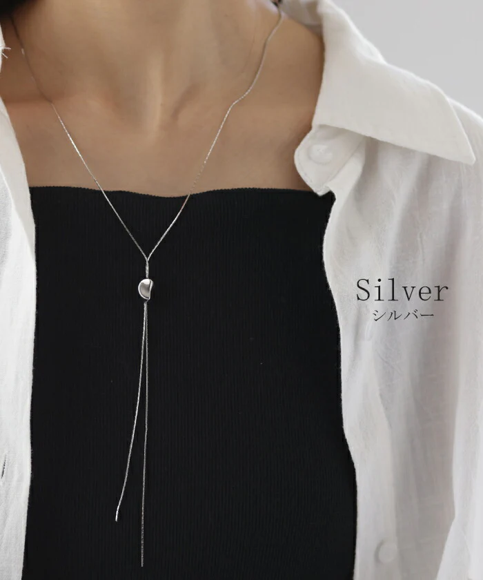 ネックレス ループタイ 風 チェーン チェーンネックレス ロング ロングネックレス ループ ポーラータイ ダブル レイヤード シルバーアクセサリー アクセ gold silver ゴールド シルバー 長い きれいめ 合金 ジュエリー 女性 金 銀 ギフト 春 夏 HUG.U メール便 - Image 7