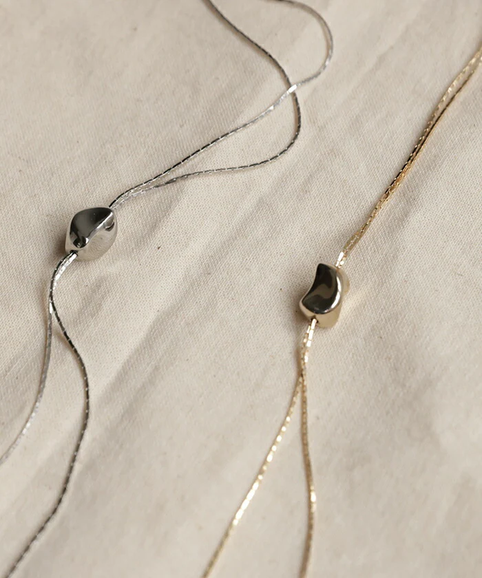 ネックレス ループタイ 風 チェーン チェーンネックレス ロング ロングネックレス ループ ポーラータイ ダブル レイヤード シルバーアクセサリー アクセ gold silver ゴールド シルバー 長い きれいめ 合金 ジュエリー 女性 金 銀 ギフト 春 夏 HUG.U メール便 - Image 9