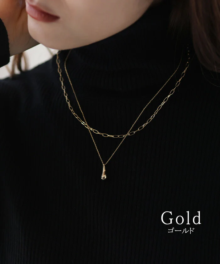 ネックレス アクセサリー レディース メタル レディース ロング ロングネックレス シンプル オブジェ シルバーアクセサリー ゴールド シルバー 長い 二連チェーン アクセ ジュエリー おしゃれ ドロップ モチーフ 高級感 華奢見え プチプラ 女性 春 夏 HUG.U メール便 - Image 8