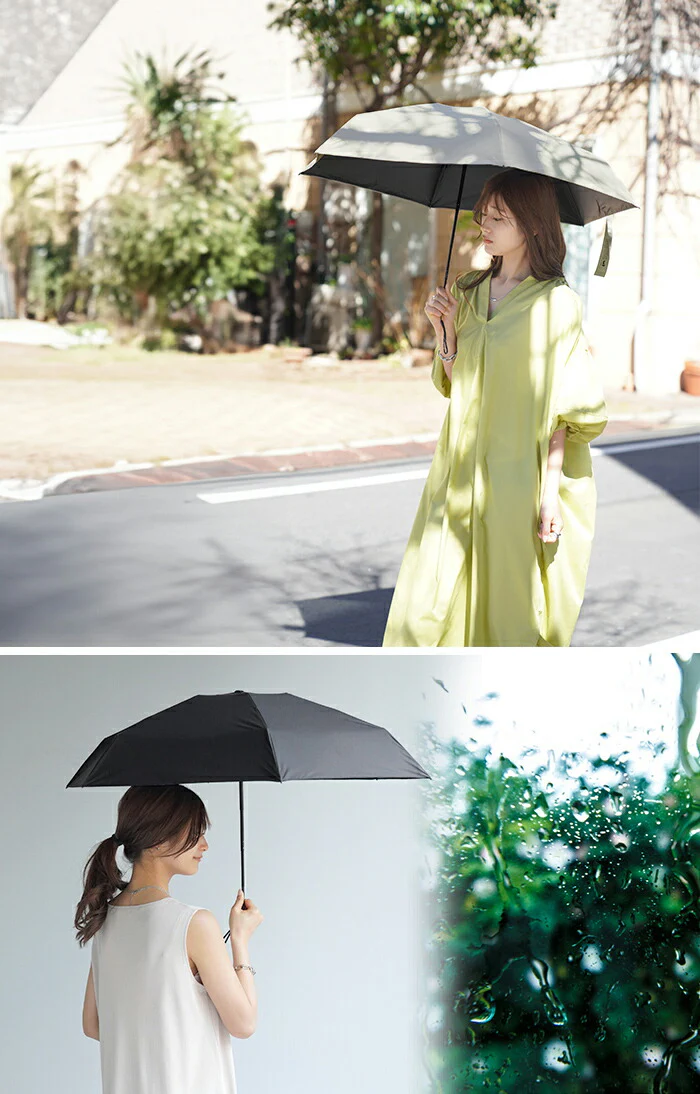 日傘 晴雨兼用 UVカット 折りたたみ 小さい 小さめ 紫外線カット UV レディース 紫外線対策 折りたたみ傘 折り畳み 軽量 軽い 雨傘 大きい 頑丈 母の日 完全遮光 遮光 99.9 100 シンプル 無地 かさ 日よけ 折れにくい おしゃれ 女性 黒 白 春 夏 HUG.U - Image 16