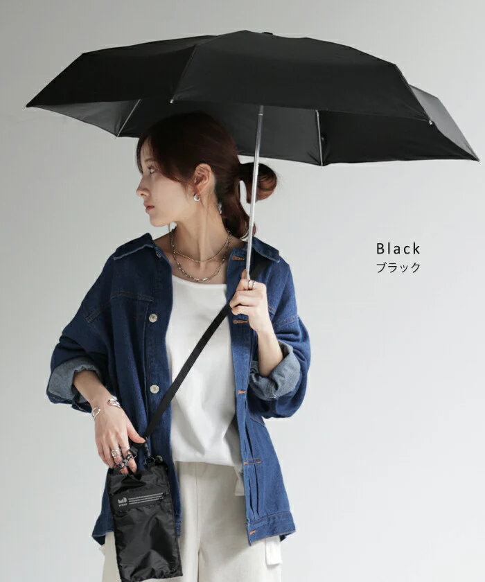 折りたたみ傘 晴雨兼用 UVカット 吸水 サコッシュ レディース 収納ケース 付き 雨傘 軽量 カーボン 防水 遮光率99.9％ UV遮へい率99.9％ 遮蔽 ミニバッグ ポケット 肩掛け バッグ 肩紐調節可能 マイクロファイバー 折り畳み 日傘 傘 かさ 黄色 白 春 夏 HUG.U - Image 10