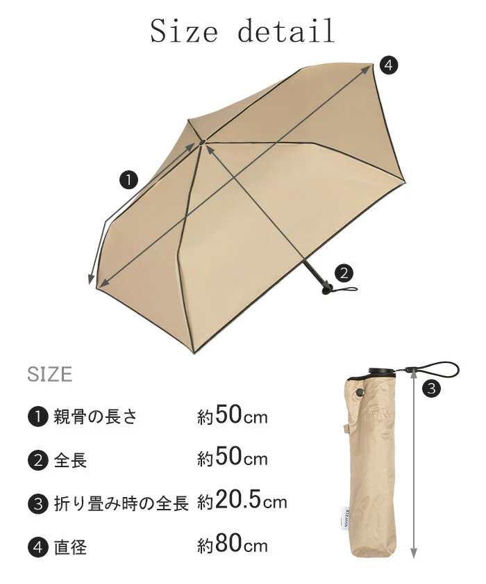 日傘 完全遮光 晴雨兼用 折りたたみ UVカット 小さい 遮光 100 紫外線カット UV レディース 紫外線対策 折りたたみ傘 折り畳み 軽量 軽い 雨傘 大きい 頑丈 母の日 シンプル 無地 かさ 日よけ 折れにくい おしゃれ 女性 黒 ベージュ 春 夏 HUG.U KIZAWA - Image 20