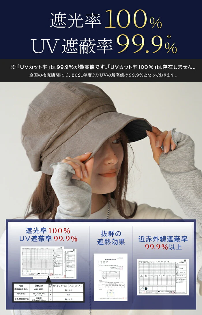 帽子 レディース UVカット キャスケット 遮光 完全遮光 洗える お洒落 かわいい UV ハット つば広 KIZAWA 接触冷感 日よけ 紫外線対策 涼しい あご紐 春 冬 春 夏 春夏 秋冬 30代 40代 50代 60代 運動会 母の日 大き目 母の日 深め 無地 黒 グレー HUG.U メール便 - Image 3