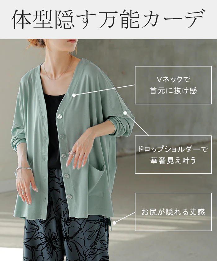 カーディガン 『 リニューアル 』接触冷感 UVカット遮蔽率99% ■一部7月下旬入荷 レディース カーデ トップス ロング 長袖 長い Vネック チュニック 羽織 ゆったり 体型カバー 紫外線対策 オーバーサイズ 大きいサイズ お尻が隠れる カジュアル 黒 青 春 夏 HUG.U メール便 - Image 11