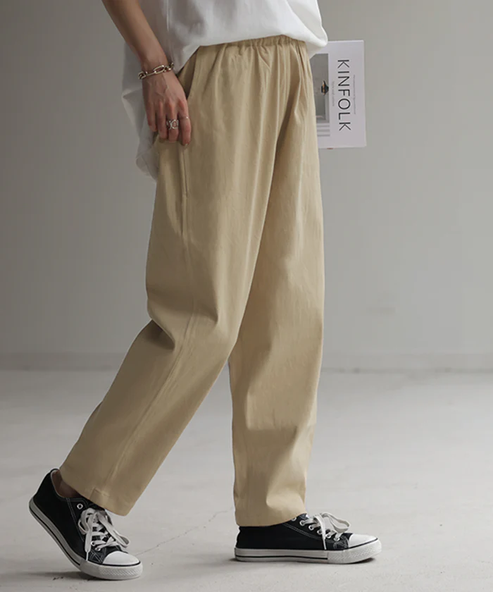 パンツ レディース 低身長 さん向け 短め ボトムス アンクルパンツ アンクル テーパードパンツ テーパード クロップドパンツ ゴム ロング ズボン ストレート 短い ストレッチ 大きいサイズ 体型カバー 軽い S M L XL ベージュ 黒 グリーン 白 春 夏 HUG.U - Image 24