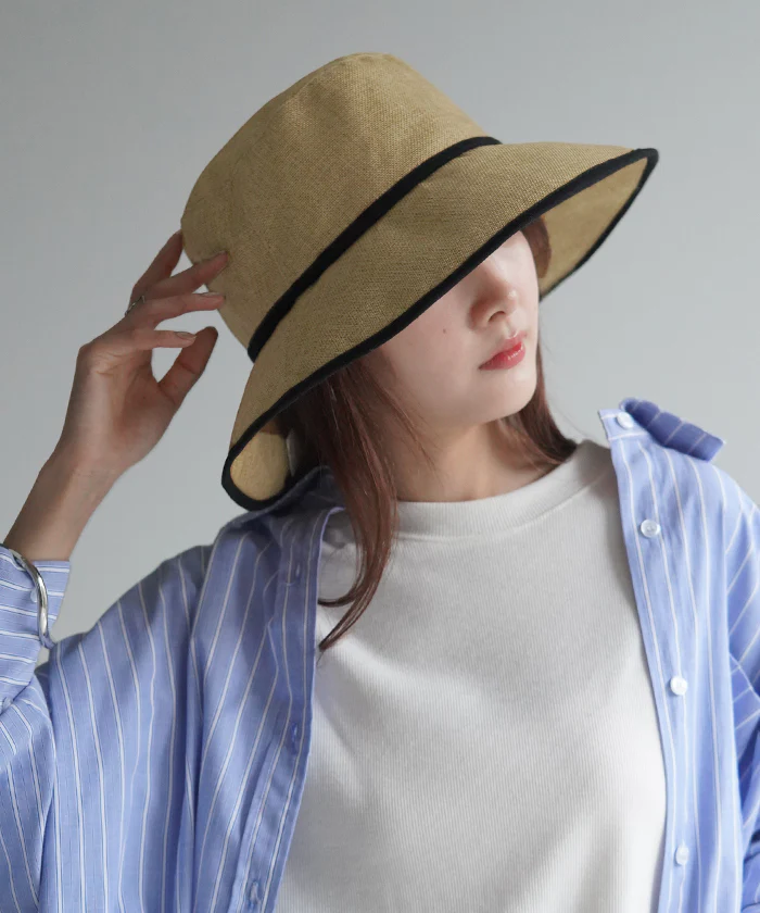 帽子 レディース ストローハット UVカット 遮へい 99% バケットハット 麦わら帽子 お洒落 かわいい UV ハット つば広 ぼうし 紫外線 ブロック 日よけ 紫外線対策 自転車 麦わら 涼しい あご紐 春 夏 春 冬 春夏 秋冬 運動会 大き目 深め 無地 黒 HUG.U - Image 21