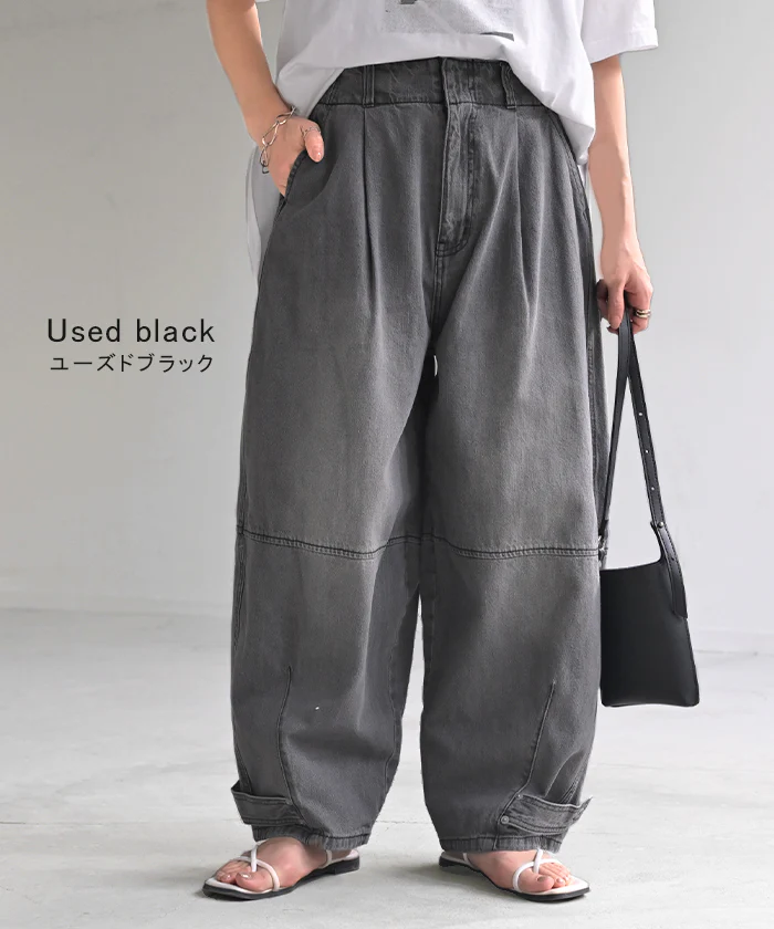 【夏セール】 デニム パンツ デニムパンツ カーブ レディース ワイドパンツ ワイド ジーンズ ジーパン カーブパンツ ハイライズ バギー ベルト ボタン 体型カバー ボトムス ボトム ズボン ゆったり ハイウエスト 美脚 大きいサイズ 黒 ブルー 春 夏 HUG.U - Image 12