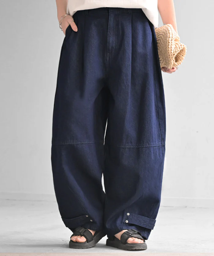 【夏セール】 デニム パンツ デニムパンツ カーブ レディース ワイドパンツ ワイド ジーンズ ジーパン カーブパンツ ハイライズ バギー ベルト ボタン 体型カバー ボトムス ボトム ズボン ゆったり ハイウエスト 美脚 大きいサイズ 黒 ブルー 春 夏 HUG.U - Image 28