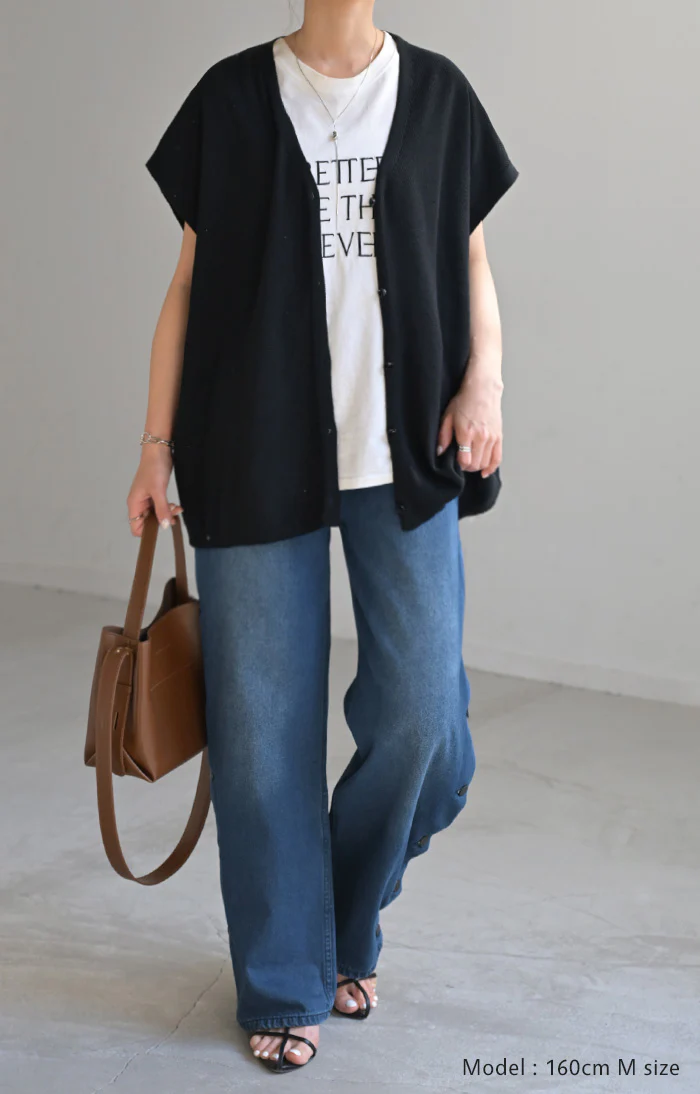 【夏セール】 デニム パンツ デニムパンツ レディース ワイドパンツ ワイド ジーンズ ジーパン 体型カバー ボトムス ボトム ストレート ロング ロングパンツ ズボン ゆったり サイドボタン ハイウエスト ゴム 美脚 大きいサイズ おしゃれ 黒 ブルー 春 夏 HUG.U - Image 16