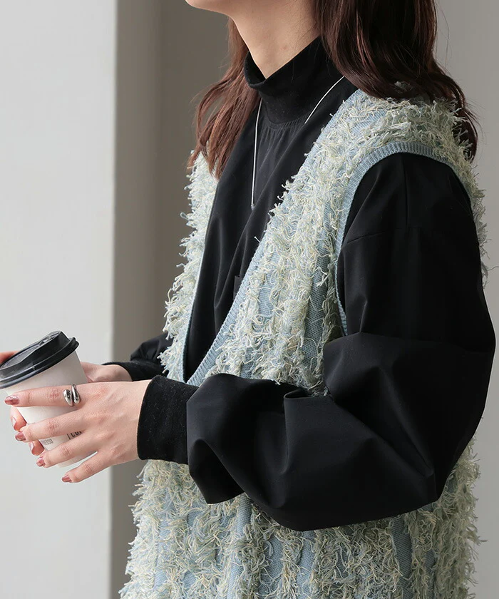 【特別価格】 ワンピース フリンジ レイヤード レディース ジャンパースカート Vネック ロング ノースリーブ 重ね着 ロングワンピース ミモレ ベスト ノースリ ノースリーブワンピース 体型カバー 大きいサイズ ストレッチ ブルー 黒 春 夏 HUG.U - Image 10