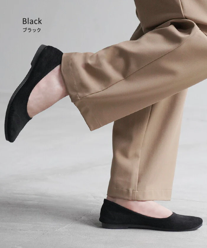 23cm ~ 24.5cm パンプス シューズ レディース スエード スエードパンプス スウェード スウェードパンプス 靴 くつ クツ 歩きやすい ヒール ローヒール ヒールない フラット 軽い 通勤 入学式 きれいめ おしゃれ 上品 無地 ブラック 黒 春 夏 HUG.U - Image 9