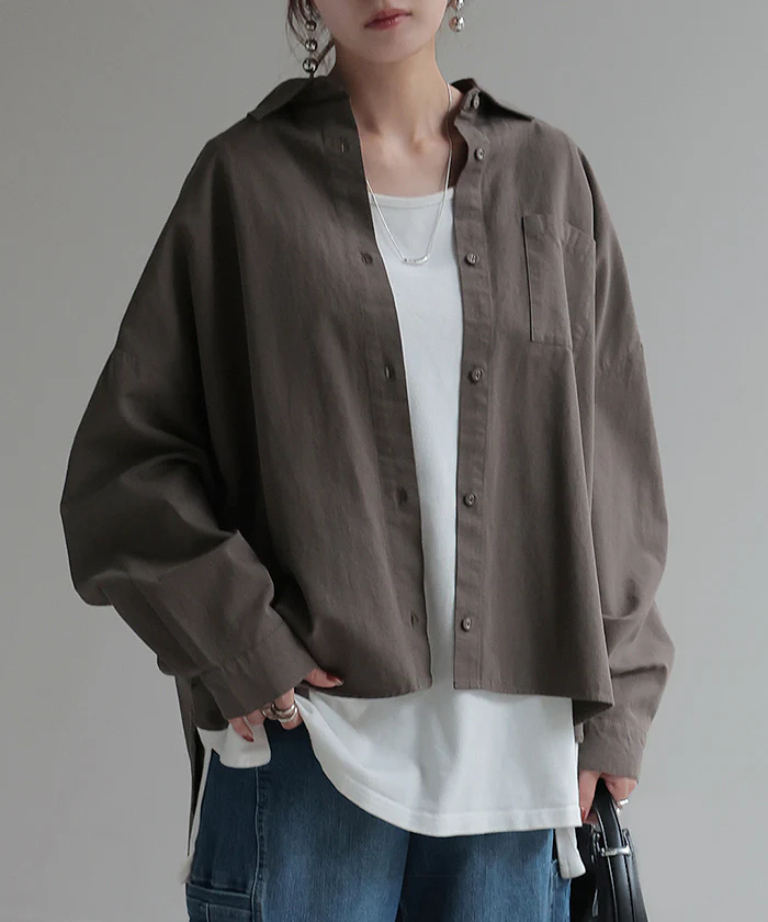 トップス シャツ レディース 綿100％ チュニック 長袖 ゆる ビッグサイズ ドロップショルダー ロングシャツ ロング ブラウス 羽織 白シャツ 無地 お尻が隠れる オーバーサイズ 体型カバー 大きいサイズ ビッグ ゆったり 白 ブルー 春 夏 HUG.U - Image 22