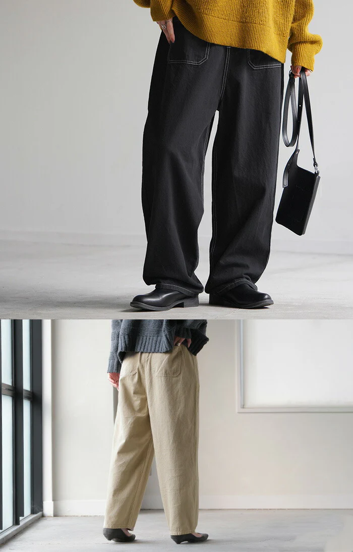 【特別価格】 パンツ レディース テーパード ボトムス テーパードパンツ コクーン 綿100％ クロップドパンツ ゴム ロング ズボン ゴムウエスト ハイウエスト ストレート ストレッチ 大きいサイズ 体型カバー 軽い カジュアル ベージュ 黒 春 夏 HUG.U - Image 7