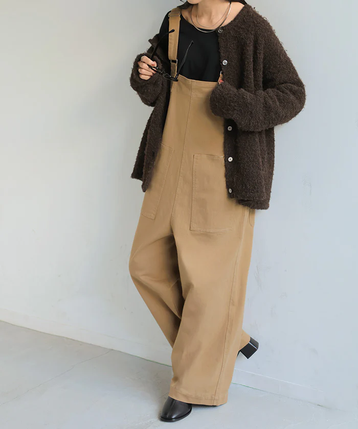 サロペット デニム レディース サロペ パンツ ロング ロングパンツ ノースリーブ オーバー オーバーオール レイヤード 重ね着 調節可能 ゆったり オーバーサイズ 大きいサイズ 体型カバー カジュアル ステッチ ポケット カーキ 黒 春 夏 HUG.U - Image 25