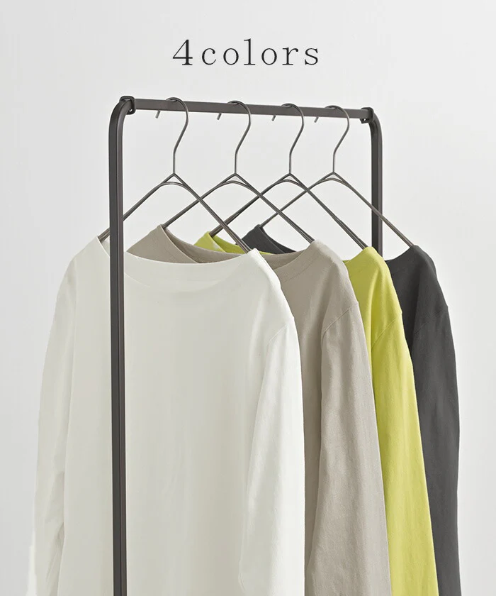 ロンT 綿100 コーマ糸 レディース トップス 長袖 Tシャツ カットソー ロング ティーシャツ チュニック ビッグ プラスサイズ クルーネック 長い ゆったり 無地 体型カバー 大きいサイズ コットン おしゃれ 高級感 きれいめ 上質 白 黒 春 夏 HUG.U メール便 - Image 10