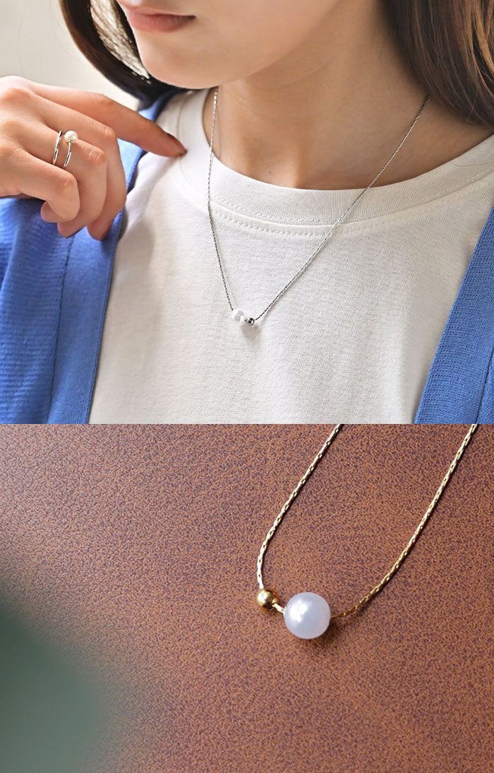 ネックレス パール モチーフ レディース アクセサリー チェーン ロング ロングネックレス オブジェ 錆びにくい ボール シルバー ゴールド 長い アクセ ジュエリー おしゃれ きれいめ 高見え 高級感 プチプラ ステンレス gold silver 上品 春 夏 HUG.U メール便 - Image 7