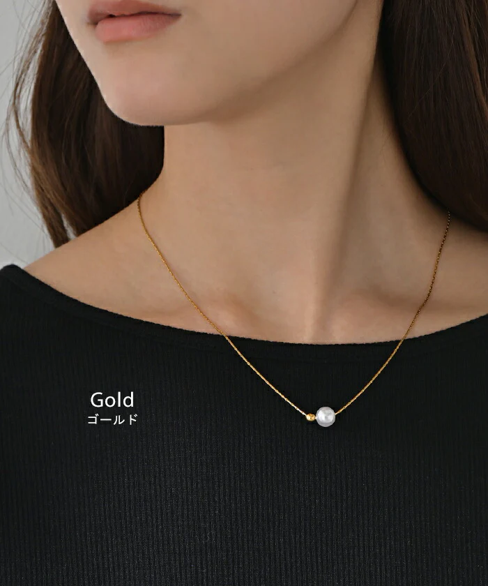ネックレス パール モチーフ レディース アクセサリー チェーン ロング ロングネックレス オブジェ 錆びにくい ボール シルバー ゴールド 長い アクセ ジュエリー おしゃれ きれいめ 高見え 高級感 プチプラ ステンレス gold silver 上品 春 夏 HUG.U メール便 - Image 9