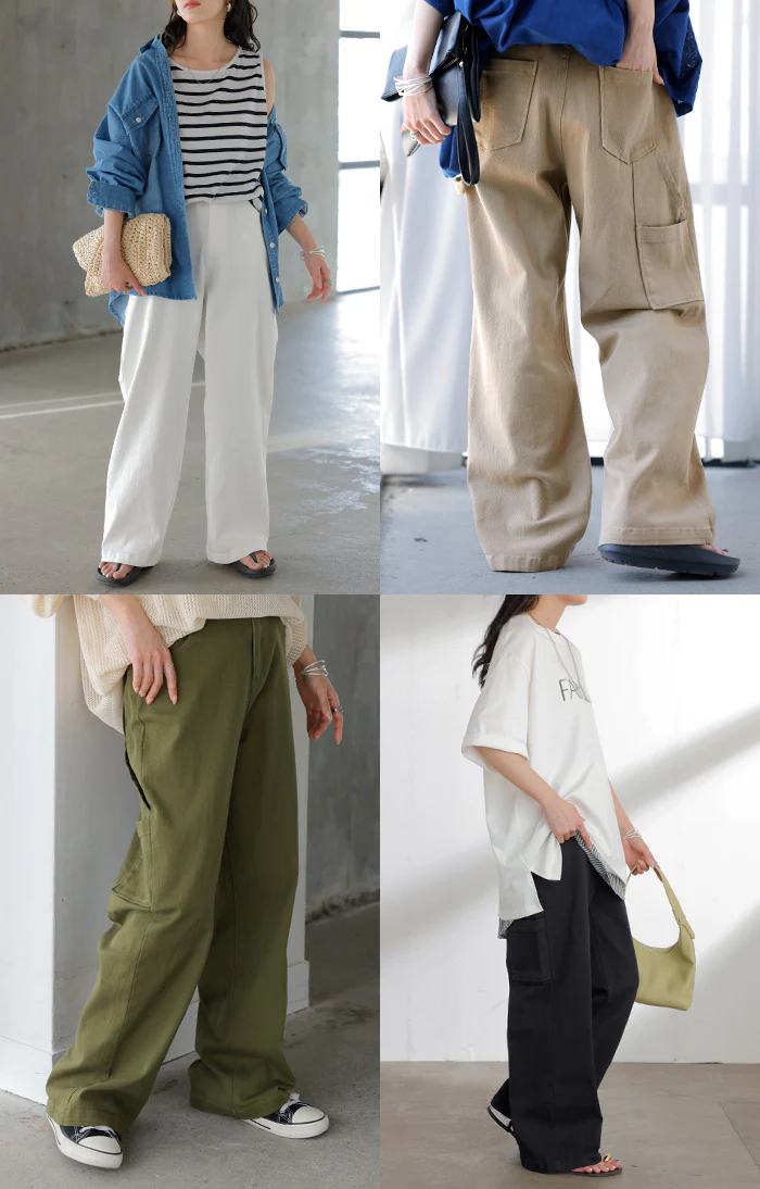 パンツ ペインターパンツ チノ レディース カーゴパンツ チノパン ワイド ワークパンツ ベイカー ジョガーパンツ ポケット ベーシックパンツ ウエストゴム 楽ちん ゆったり 綿混 体型カバー 大きいサイズ 黒 カーキ 秋 夏 HUG.U - Image 21