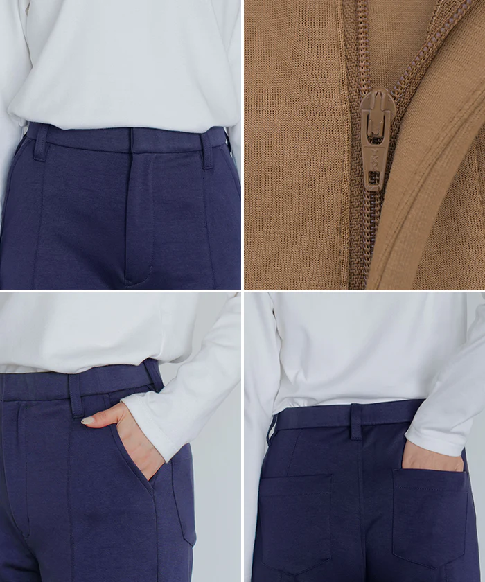 パンツ スーパーフレア レディース 美脚 フレア フレアパンツ ワイド ワイドパンツ ロング ロングパンツ 体型カバー ボトムス ボトム ストレート ズボン ずぼん ストレッチ ポンチ カラーパンツ バギーパンツ バギー 黒 青 秋 冬 HUG.U - Image 22