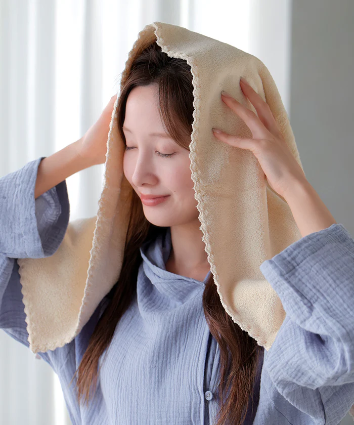 ヘアドライタオル 「約2分台で髪が乾く？！」タオル 2点セット マイクロファイバー 超高吸水 速乾 ヘアタオル ドライタオル 吸水タオル 髪 ドライヤー 時短 大きいサイズ お風呂上がり 柔らかい 高吸水 長い髪 アイボリー ブラウン 秋 冬 HUG.U - Image 25