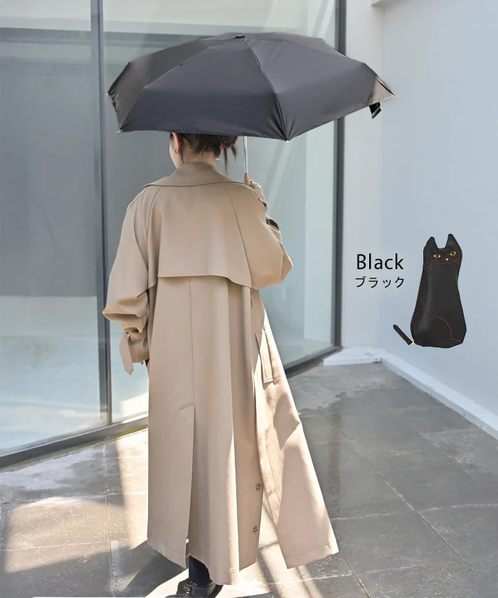 猫 ポーチ 付き 日傘 完全遮光 晴雨兼用 折りたたみ UVカット 小さい 遮光 100 紫外線カット UV レディース 紫外線対策 折りたたみ傘 折り畳み 軽量 軽い 雨傘 大きい 頑丈 母の日 シンプル 無地 かさ 日よけ 折れにくい 猫柄 猫雑貨 猫グッズ 黒 白 秋 冬 HUG.U - Image 14