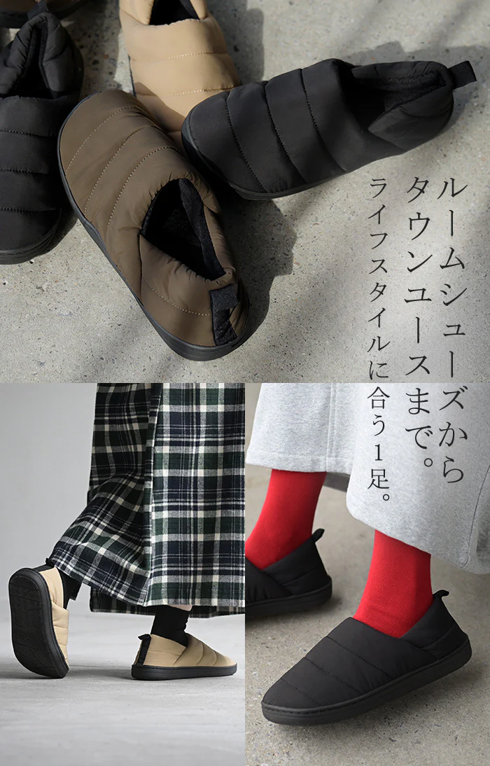 23.0cm ～ 24.5cm モックシューズ レディース 中綿 裏起毛 サボサンダル 歩きやすい キャンプシューズ スリッポン かかとが踏める スニーカー 靴 シューズ 紐なし くつ クツ 軽量 キャンプ アウトドア テント あったか おしゃれ 黒 ベージュ 秋 冬 HUG.U - Image 12