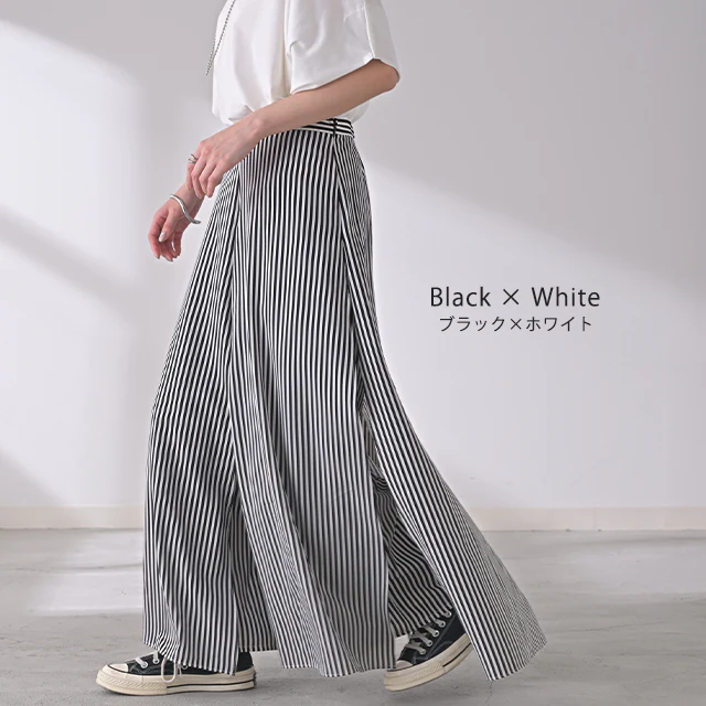 パンツ 「ひらり、舞う」 シフォンパンツ ■一部7月上旬入荷 レディース シフォン Aライン スカーチョ ワイド ボトムス ズボン きれいめ 大きいサイズ パラッツォパンツ 体型カバー シアー レイヤード ずぼん 黒 ブラック 青 春 夏 HUG.U メール便 - Image 16